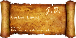 Gerber Dávid névjegykártya